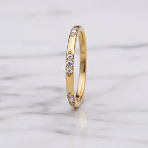 14K Gold Flush Set Diamond Stacking Wedding Band