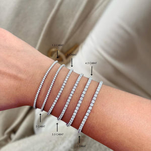5.00 TCW Round Cut Moissanite Tennis Bracelet, 14K White Gold
