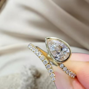 Pear Cut Lab Grown Diamond Solitaire Ring