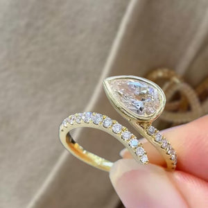 Pear Cut Lab Grown Diamond Solitaire Ring