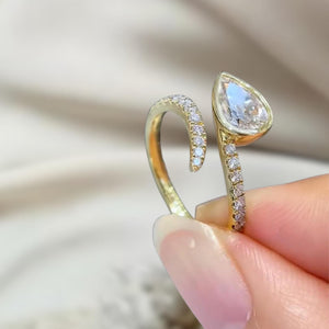 Pear Cut Lab Grown Diamond Solitaire Ring