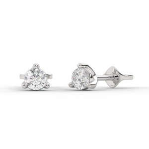 Lab Grown Diamond Stud Earrings, 14K Solid Gold