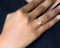 1 Ct Elongated Radiant Lab Diamond Engagement Ring