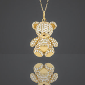 Round Moissanite Teddy Necklace