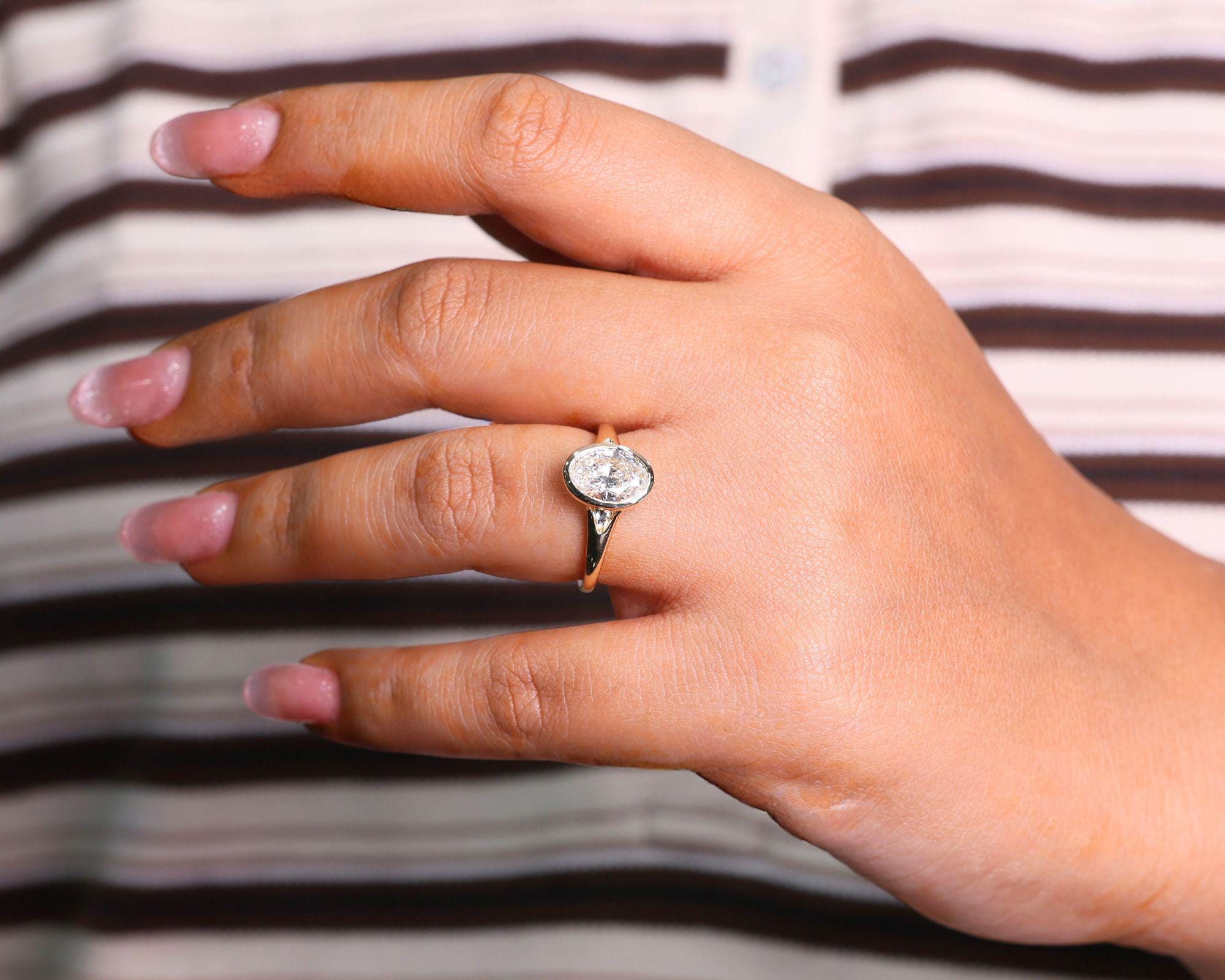 2.00 CT Oval Lab Grown Diamond Engagement