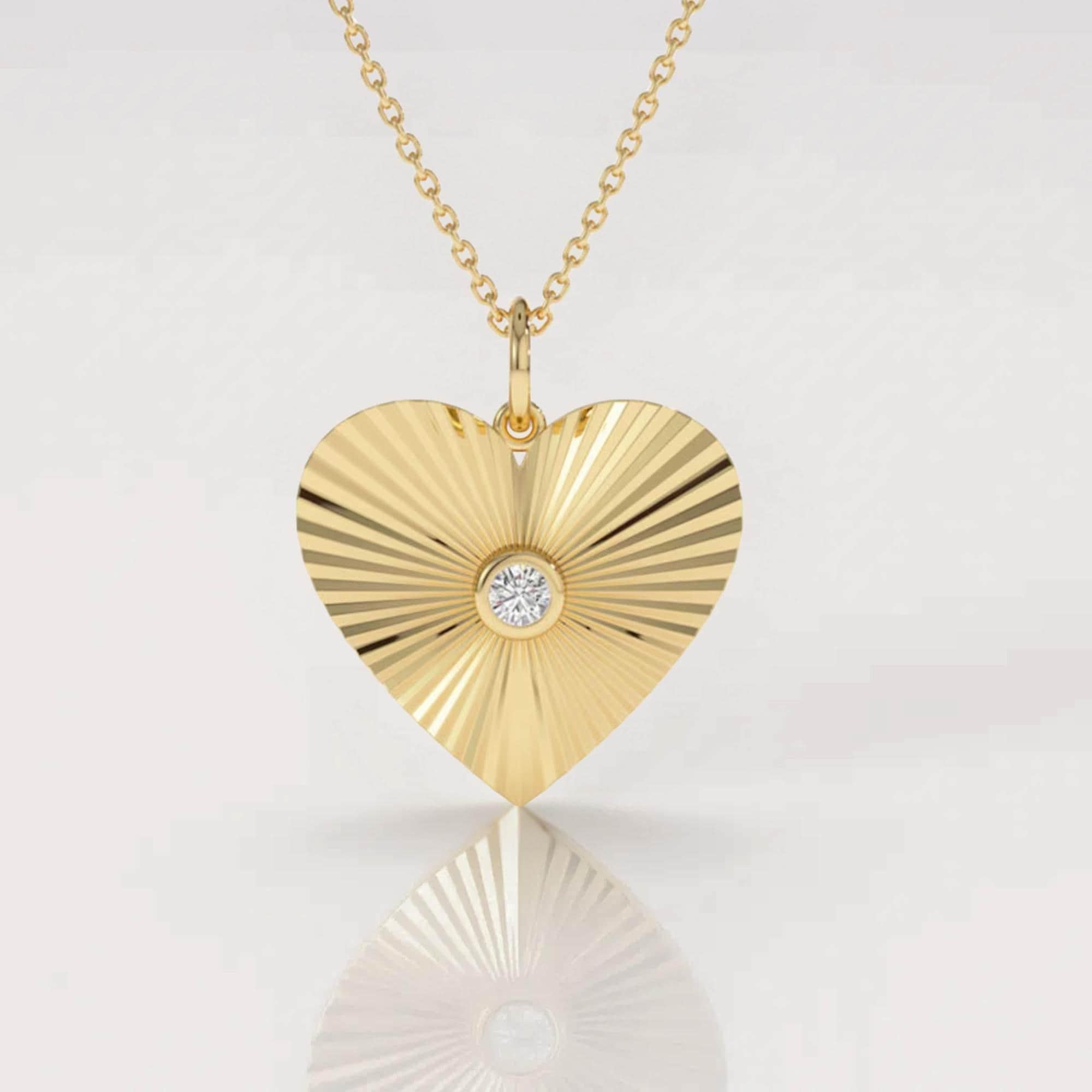Gold Plated Heart Pendant Necklace for Women