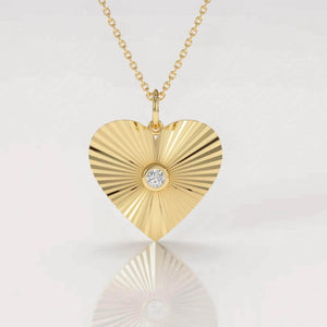 Gold Plated Heart Pendant Necklace for Women