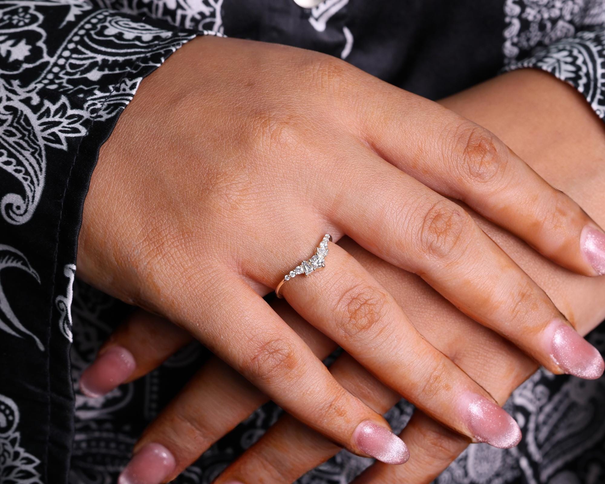 Multi Stone Mixed Shape Diamond Wedding Band