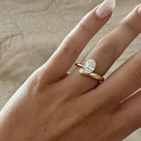 Oval Lab Diamond Bypass Engagement Ring