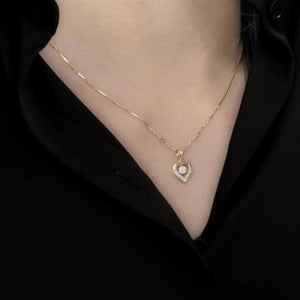 14K Gold Lab Diamond Heart Pendant Necklace
