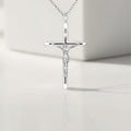 925 Silver Crucifix Necklace Silver Cross Necklace Men Silver Cross Pendant Chain For Man Christian Jewelry For Boyfriend Gift For Man Chain