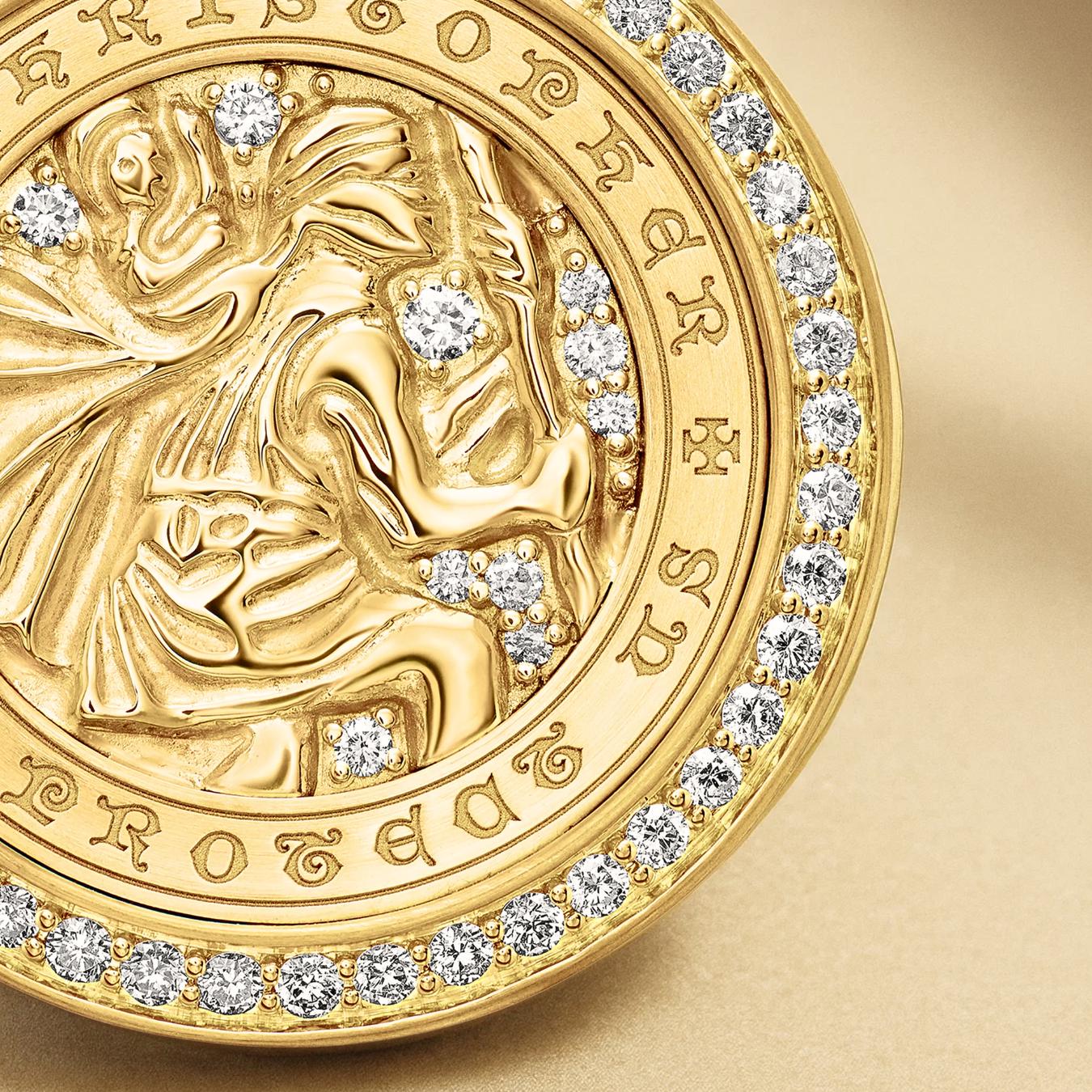 14K Gold St. Christopher Pendant for Men