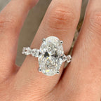 5.00Ct Oval Cut Lab Grown Diamond Engagement Ring,Side Marquise Diamonds,Wedding Ring For Her,6 Stone Ring,Anniversary Ring