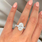 5.00Ct Oval Cut Lab Grown Diamond Engagement Ring,Side Marquise Diamonds,Wedding Ring For Her,6 Stone Ring,Anniversary Ring