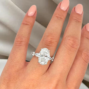 5 Ct Oval Cut Lab Diamond Six Stone Ring