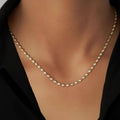 VVS1 Moissanite Diamond Tennis Chain Necklace, 925 Sterling Silver, Tennis Bracelet, Diamond Tennis Necklace, Women's