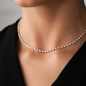 Lab Create Round Diamond Tennis Necklace