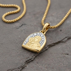 St Anthony Religious Pendant in 14K Gold Plated