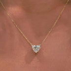 Heart Shape Lab Grown Necklace/ Solitaire Diamond Engagement Necklace/ Eco Friendly Lab Diamond Necklace/ F VS+ Lab Grown Diamond Necklace