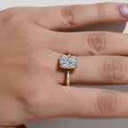 1, 2 or 3ct Elongated Cushion Cut Solitaire Engagement Ring / Cushion Solitaire Wedding Ring / Elongated Cushion Diamond Ring/ Gift Rings