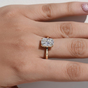 Elongated Cushion Cut Solitaire Engagement Ring