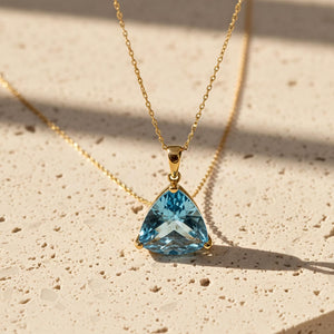 London Blue Topaz Pendant Necklace, 14K Gold