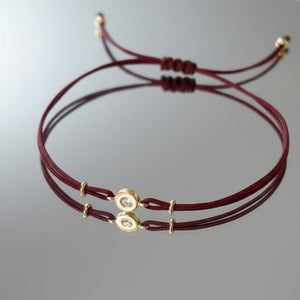 14K Gold Lab Grown Diamond Thread Bracelet
