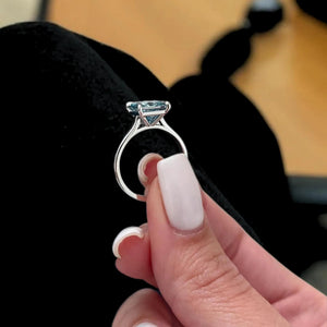 Fancy Vivid Blue Lab Diamond Engagement Ring