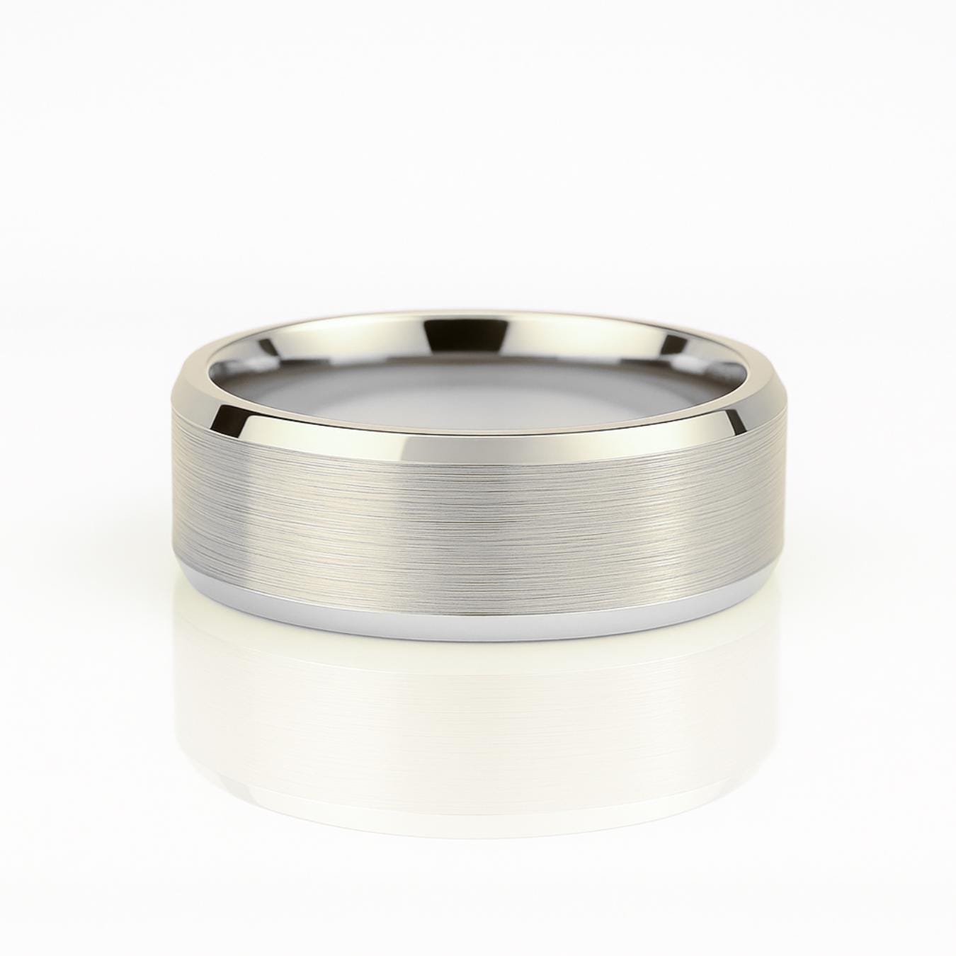 6mm Matte Beveled Comfort Fit Gold Wedding Band