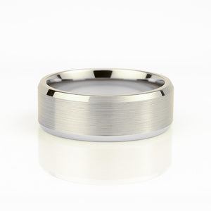 6mm Matte Beveled Comfort Fit Gold Wedding Band