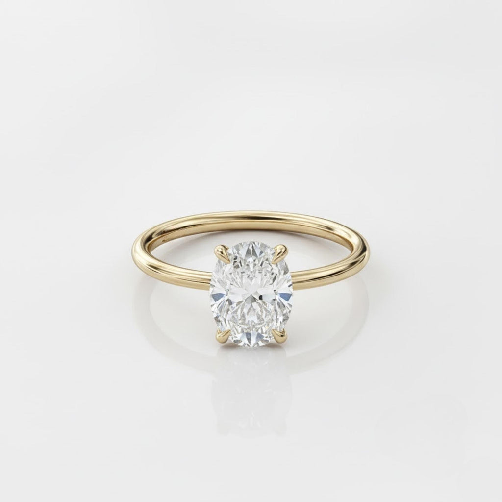 1.5 CT carat Oval solitaire diamond ring, IGI CERTIFIED Lab Grown Diamond, 10K/14K Solid Gold Ring