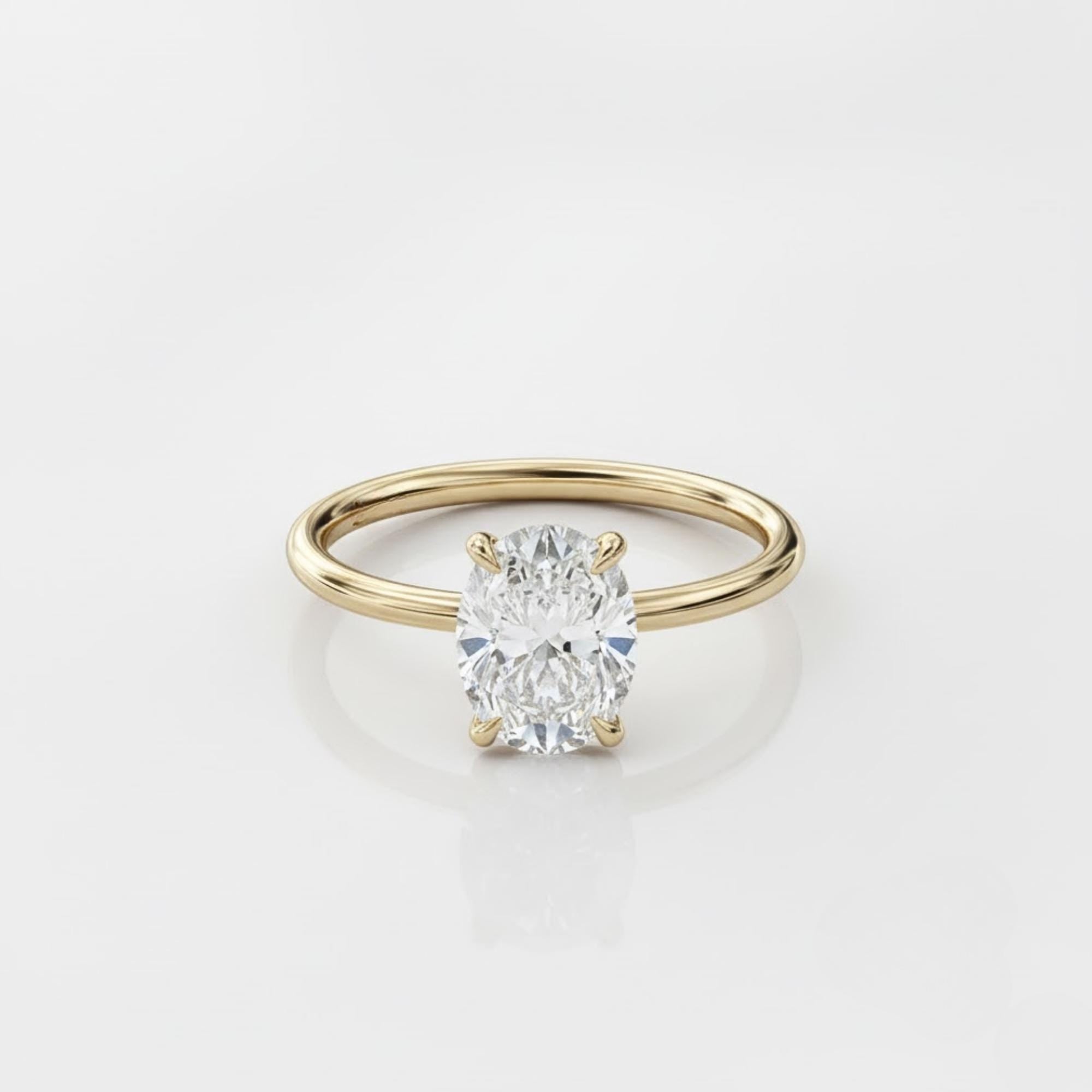 Oval Lab Diamond Solitaire Engagement Ring