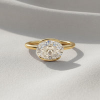 Oval Lab Grown Diamond Solitaire Ring, 14K Gold