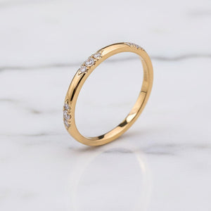 14K Gold Flush Set Diamond Stacking Wedding Band