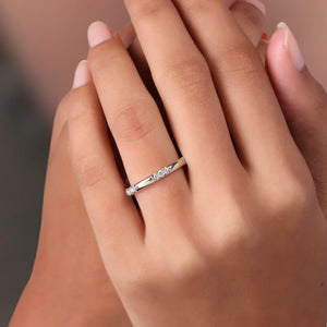14K Gold Flush Set Diamond Stacking Wedding Band