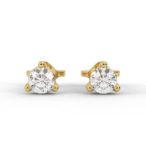 Lab Grown Diamond Stud Earrings, 14K Solid Gold