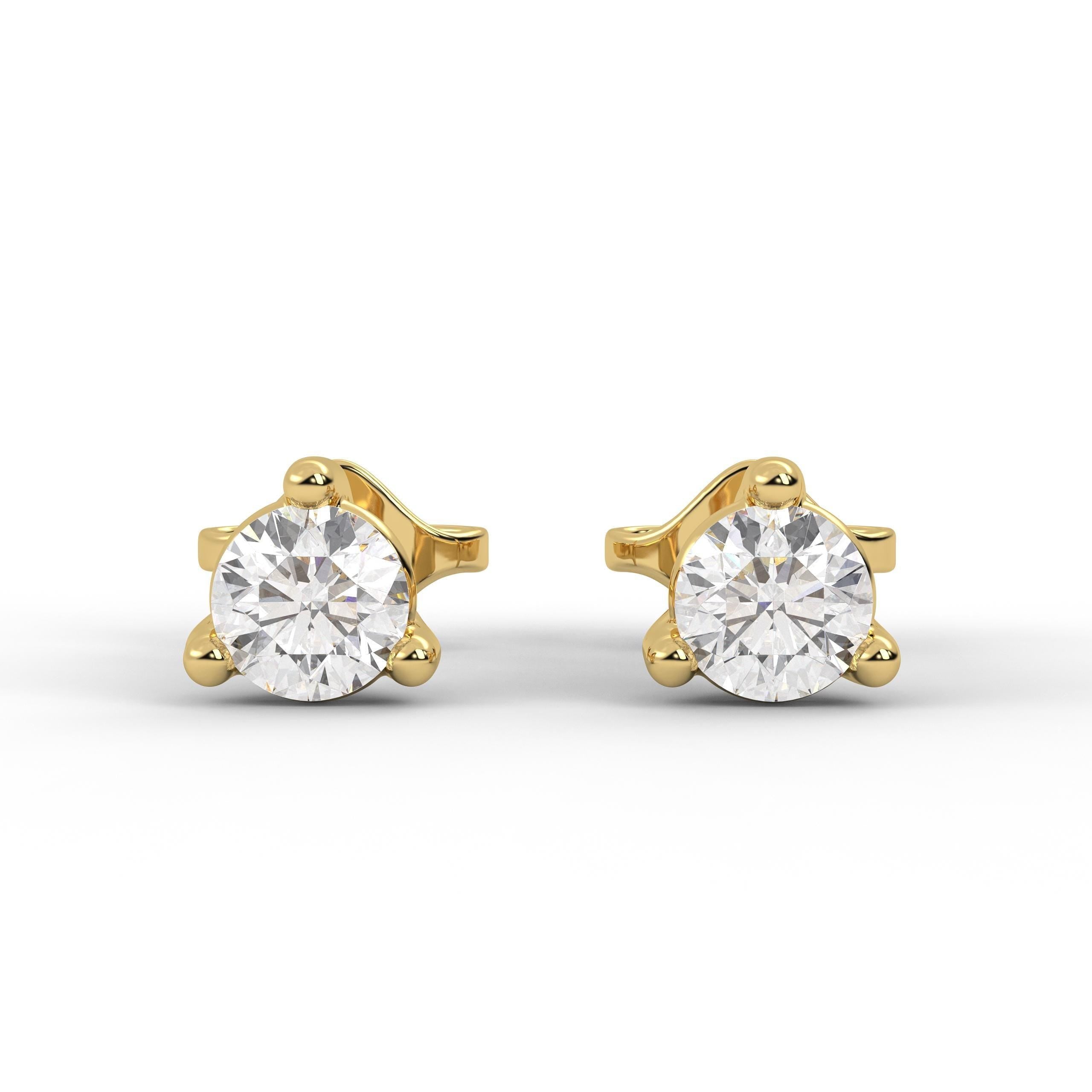 Lab Grown Diamond Stud Earrings/0.14 ct Diamond Studs for Women/White,Yellow,Rose 14K Solid Gold/ Lab Diamond Studs/ Bridesmaid Gift