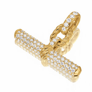 14K Solid Gold Moissanite T-Bar Pendant Necklace