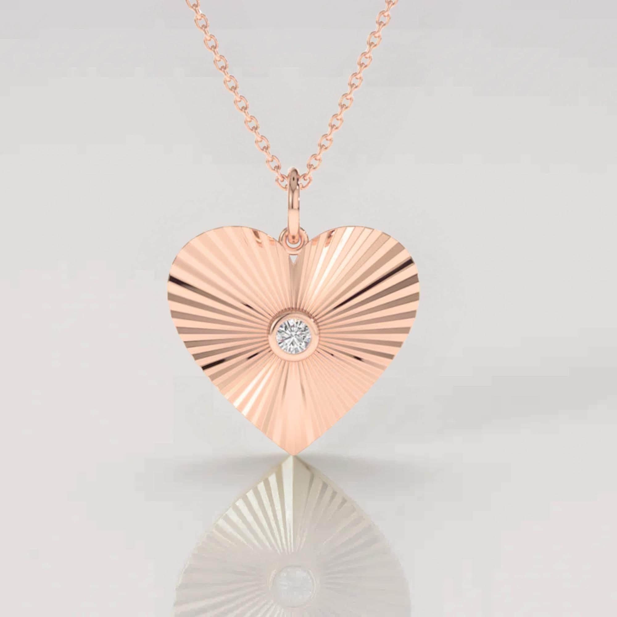 Gold Plated Heart Pendant Necklace for Women