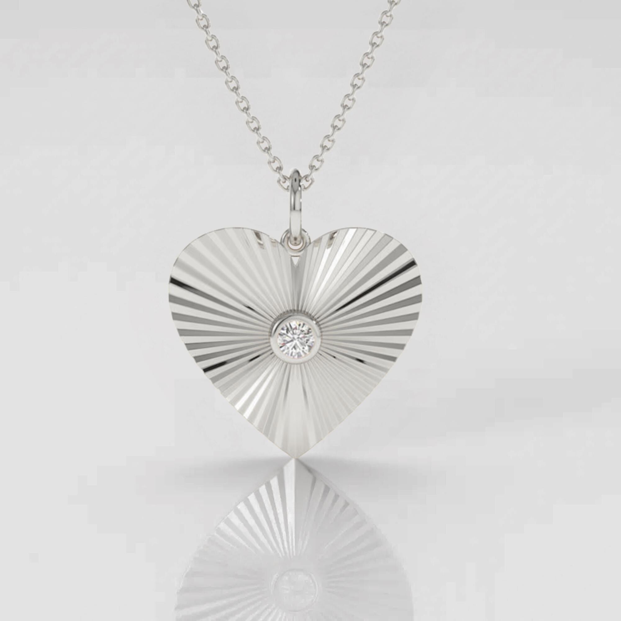 Gold Plated Heart Pendant Necklace for Women