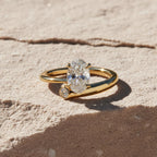 Best Seller Oval Cut Solitaire Engagement Ring / Oval Lab Grown Diamond Ring / Minimalist Ring / IGI Certified / Bypass Ring/ 14k Solid Gold