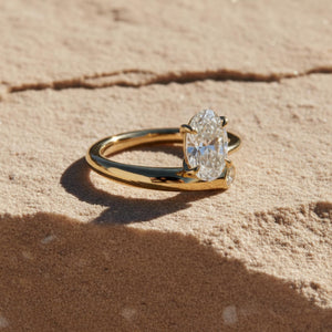 Oval Lab Diamond Bypass Engagement Ring