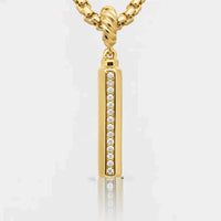 Diamond Curved Bar Necklace, Dainty Minimalist Pendant