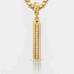 Diamond Curved Bar Necklace, Dainty Minimalist Pendant
