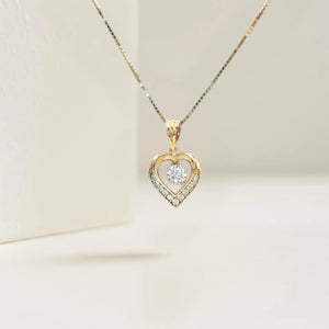 14K Gold Lab Diamond Heart Pendant Necklace