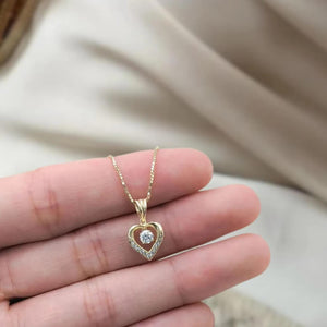 14K Gold Lab Diamond Heart Pendant Necklace