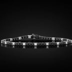 Black Diamond Tennis Bracelet, 2.34ct Lab Grown Diamonds, 14K Gold, Elegant Eternity Jewelry for Men and Women, 7 Inch Gift