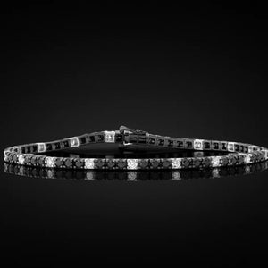 Black Lab Grown Diamond Tennis Bracelet in 14K Gold