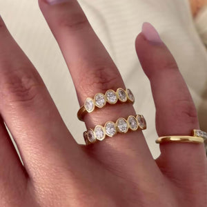 Lab Diamond Oval Shaped Bezel Ring
