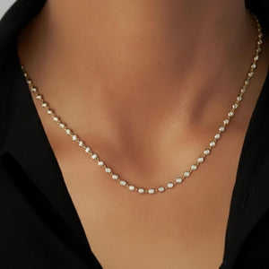 Lab Create Round Diamond Tennis Necklace